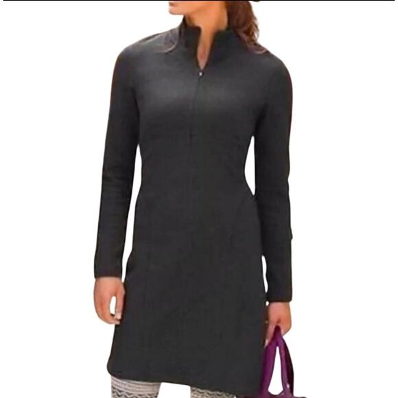 Athleta Cassidy Long Sleeve Half Zip Ponte Knit Dress Charcoal Grey XXS - Picture 1 of 11